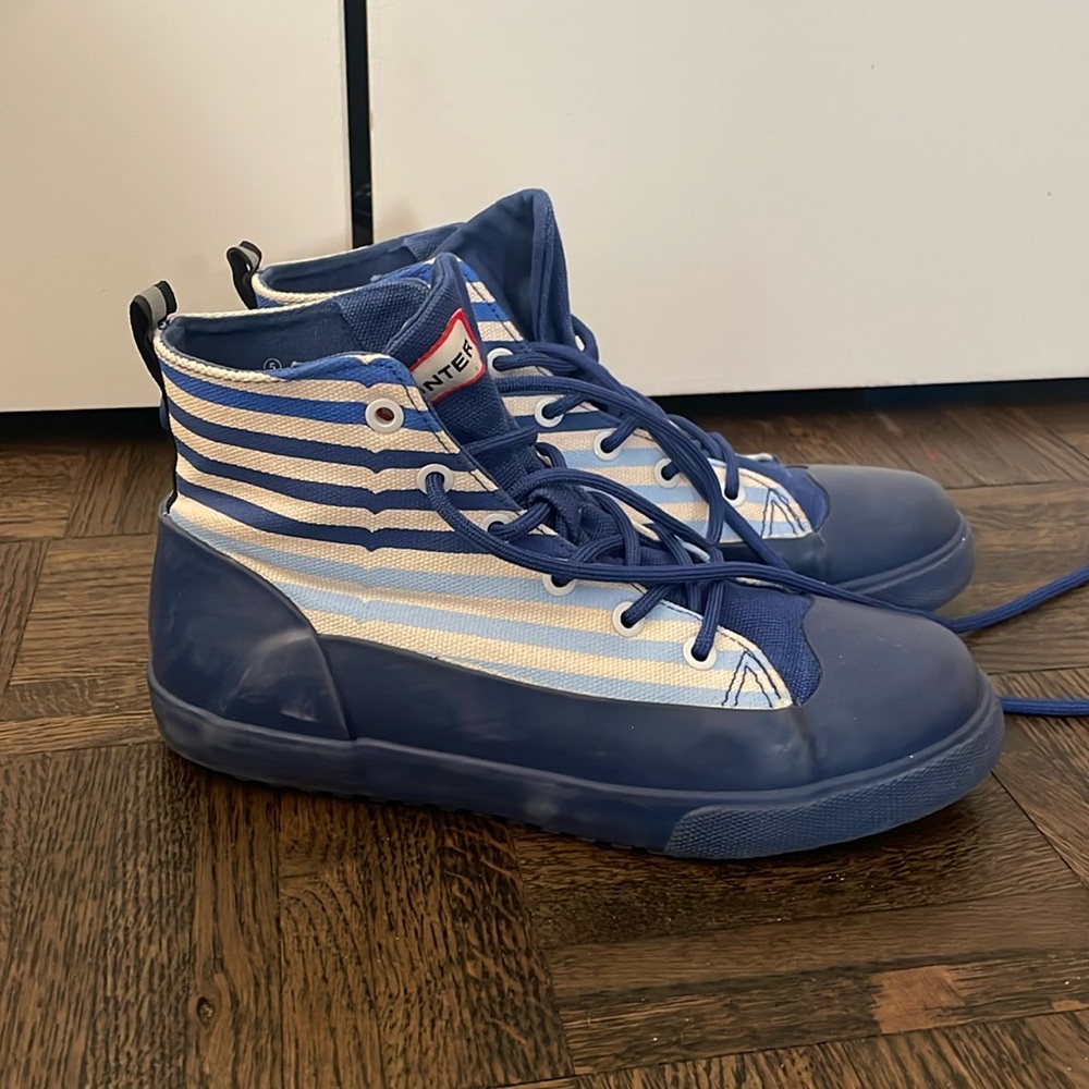 Hunter for target blue and white striped rain shoes